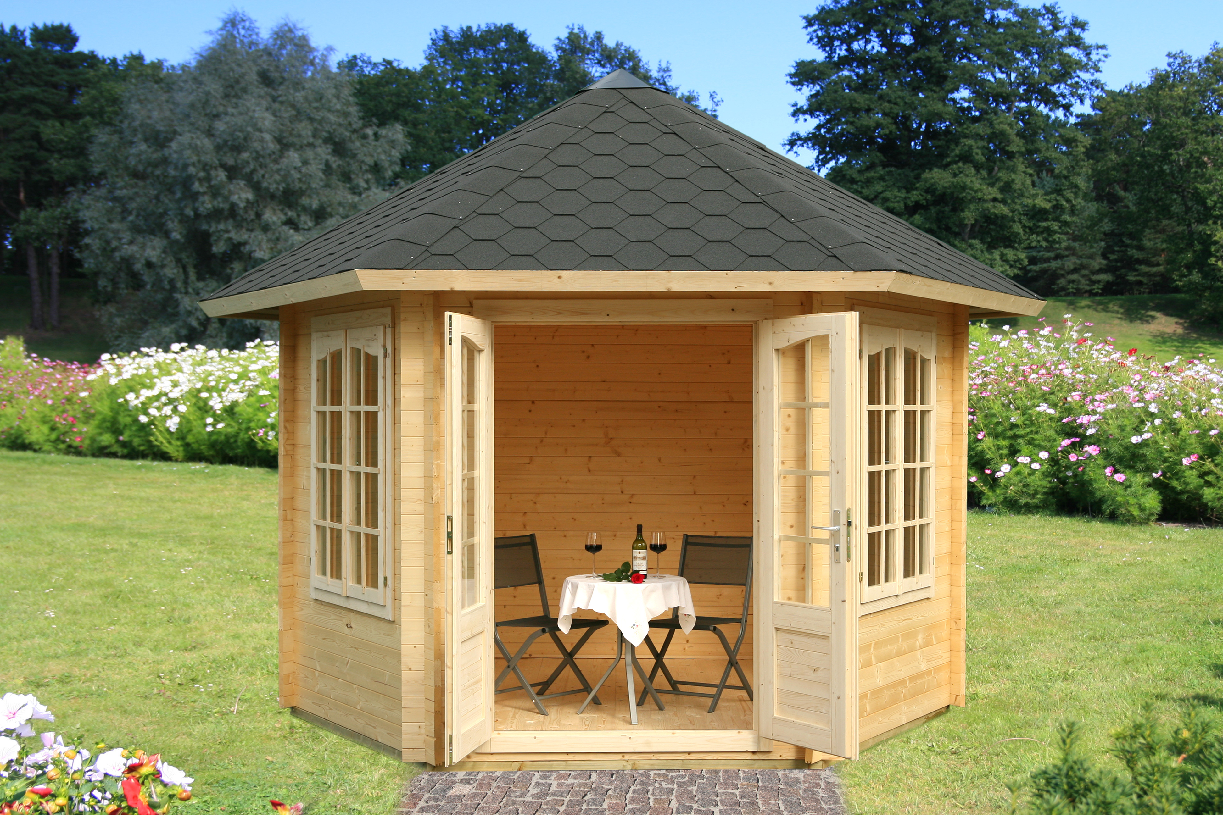  Kiosque  De Jardin Bois  Octogonal  Lamichaure Com