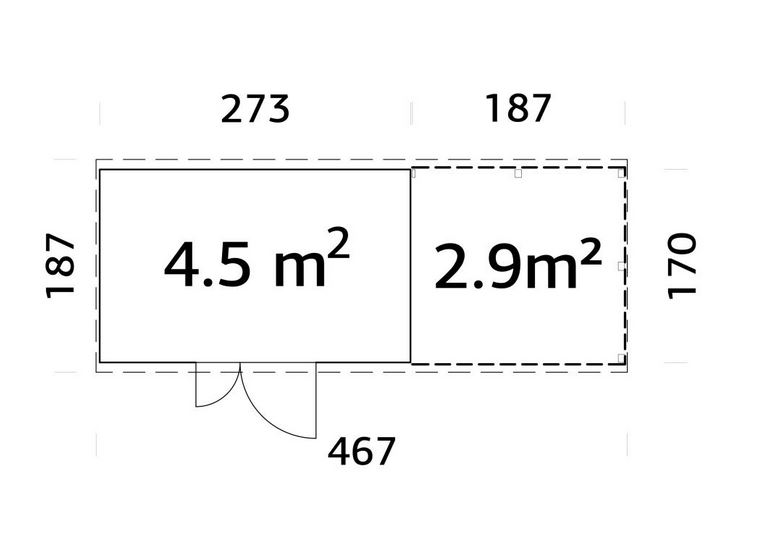 Plan FG Leif 4.5 + 2.9 m²